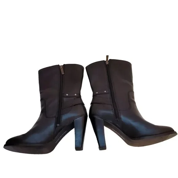 Harley Davidson Womens High Heel Buckle Strap Boot Size 7 Biker Chic - Picture 4 of 6